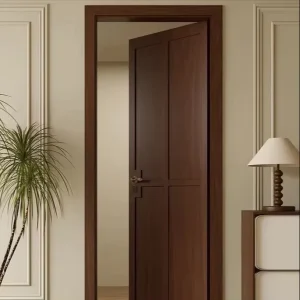 Black Walnut Solid Wood French Composite Front Door