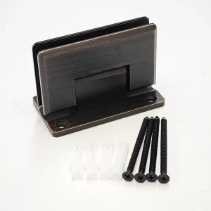 Brass 90-Degree Satin Wall-Mount Glass Shower Door Hinge