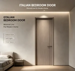 British Style Aluminum and Solid Wood Interior Doors, Rustic Finish, Custom, Bedroom