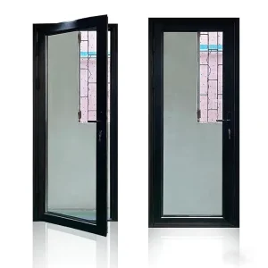 Broken Bridge Aluminum Alloy Swing Glass Door with Horizontal French Design for Offices and Buildings