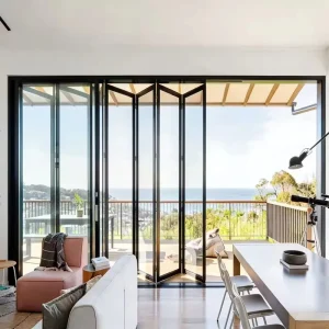 Broken Bridge Aluminum Balcony Folding Door Panoramic Large Sash Soundproof for Villa Terrace and Garden Balcony