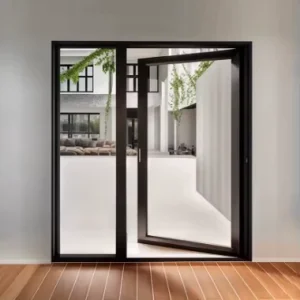 Broken-Bridge Aluminum Tempered Glass Door, Minimalist Design, Home Villa Courtyard, Garden, Balcony