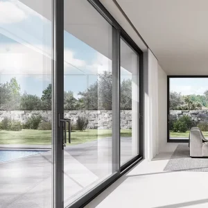 Broken Bridge Aluminum Three-layer Laminated Safety Glass Energy-saving Hurricane Resistant Exterior Door Window for Villa Bedroom Living Room