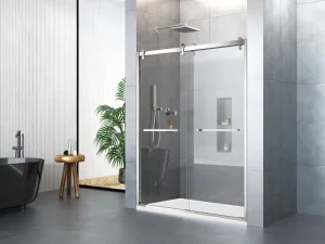 Brushed Frame Double Sliding Shower Doors