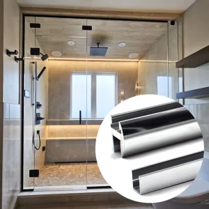 Brushed Gold Aluminum Profile for Bathroom Shower Doors