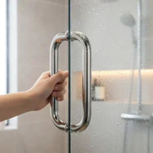 Brushed Nickel Shower Door Pulls Hotel Bathroom Hardware Factory