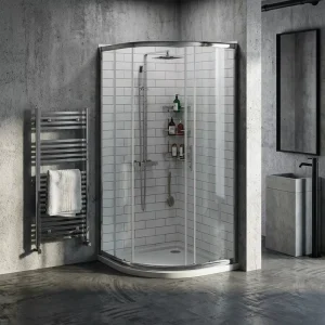 Brushed Stainless Steel Frameless Shower Enclosure with Soft-Close Hinge System for Commercial Hotels