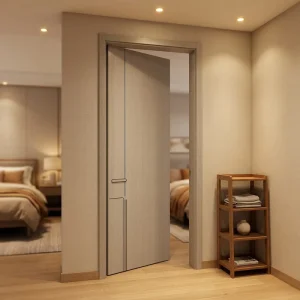 Budget Custom Solid Wood Composite Polymer Doors Interior Home Bedroom Hotel Bathroom Dining Apartment Villa Modern Sound School