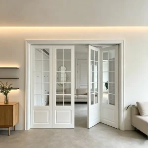 Bulk Factory Ultra Clear Indoor Double Leaf Glass Door Anti-oxidation Door for Large Flat Interior Design