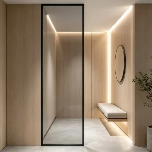 CE Certified Aluminum Alloy Glass Doors Interior Water Resistant Side Opening Single Tempered Glass Door
