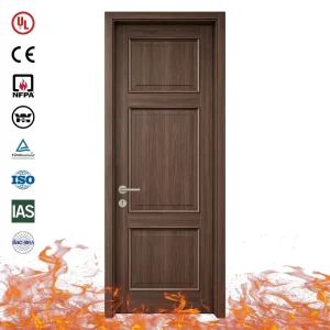 CE Certified Fire-rated Wooden Doorset 45 Minutes Anti Fire Timber Door for Office and Hotel with Concealed Door Closer