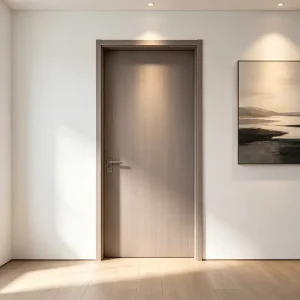CE Certified French Modern Waterproof Bathroom Door WPC Balcony Bedroom Study Swing Door New Model