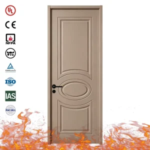 CE Fire-Rated Wooden Doorset, 20-60 Minutes, Solid Wood Fire-Resistant Door with Frame