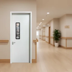 CE ISO Standard 45 mm Steel Sheet Medical Ward Door for Hospital Use