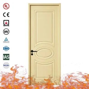 CE Marked Fire Doorset 60 Mins Solid Wood Fire-rated Soundproof Door for Hotel Room with Hotel Locks
