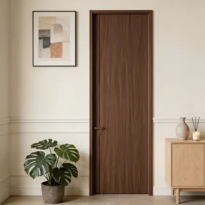 CPL Solid Wood Composite Paint-Free Sliding Bedroom Door for Hotel, Villa, Hospital, and School Soundproof Customizable Size