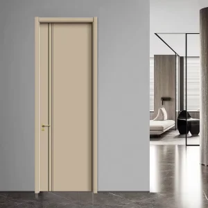 Carbon Crystal Oak Solid Wood Moisture-Proof Interior Door Set for Room Study Restaurant Hotel Entrance Wine Cellar