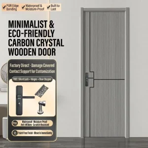Carbon Crystal Paint-Free Interior Wooden Door, ENF Grade, Soundproof and Waterproof, Custom Design, Factory Direct