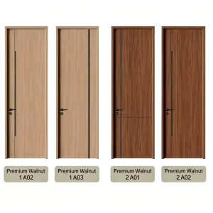 Carbon Crystal Wood Door Solid Wood-Filled Interior Door Set
