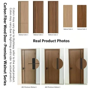 Carbon Crystal Wood Interior Door Honeycomb Paper-Filled Custom One-Piece Door Set