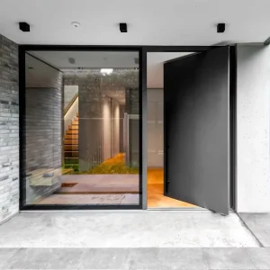 Carved Aluminum Armored Security Entrance Door Anti-Theft Residential Unequal Double-Leaf