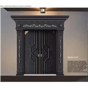 Carved Cast Aluminum Composite Security Door Modern Design Anti-Theft Villa Entrance Rural Home Front