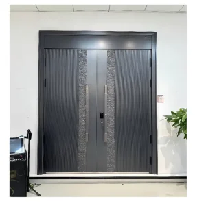 Carved Cast Aluminum and Zinc Alloy Anti-Theft Security Entrance Door for Villas