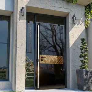 Carved Cast Double Courtyard Entrance Door for Villa