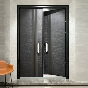Cast Aluminum Double Door Villa Entrance Door with Finished Side Opening