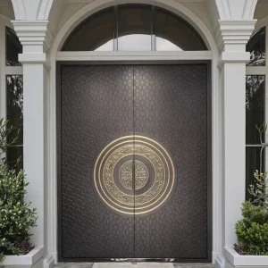 Cast Aluminum Double Doors with Unique Design and High-End Appearance for Exterior Entry and Anti-Theft Feature