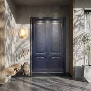 Cast Aluminum Double Front Entrance Door for Residential Villas Factory Direct Anti-Theft Soundproof