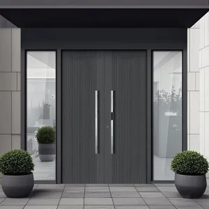 Cast Aluminum Exterior Entry Door, Non-Standard Aluminum Alloy, Double-Leaf Villa Gate