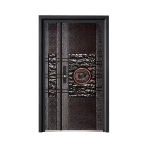 Cast Aluminum Exterior Pivot Door 3D Carved Decorative