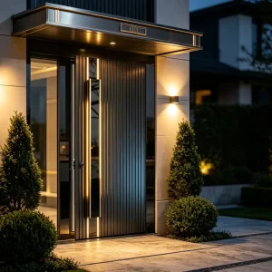 Cast Aluminum Glass Front Entry Security Door Waterproof Anti-Rust for Villa Office Commercial Use