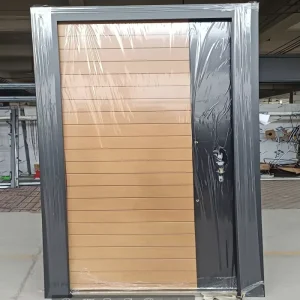 Cast Aluminum Minimalist Front Entry Door, Waterproof Anti-Theft Maintenance-Free Rust-Proof