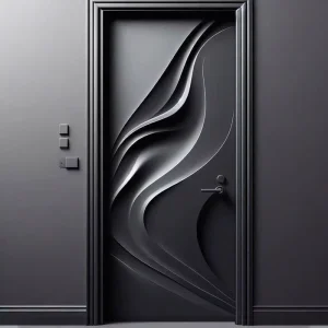 Cast Aluminum Modern Anti-Theft Pivot Entry Door with Engraved Surface for Apartment and Villa