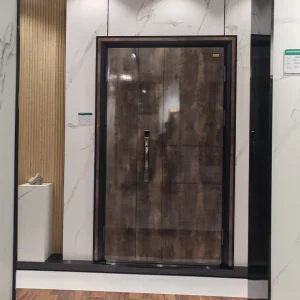 Cast Aluminum Modern Security Door Heavy-Duty Front Entry Door Waterproof Exterior Home Office Entrance