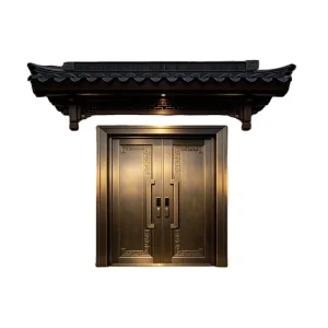 Cast Aluminum Pivot Security Door, Waterproof Matte Black, Custom Villa Main Door