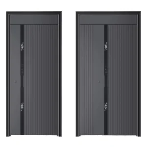 Cast Aluminum Single Swing Entrance Door Security Anti-Rust Exterior Front Entry Door for Private House Projects