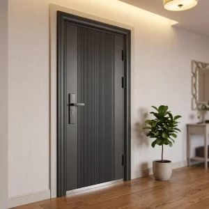 Cast Aluminum Steel Entrance Security Door with Smart Lock for Villa