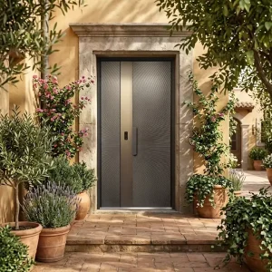 Cast Aluminum Villa Entry Door with Lock and Handle, Custom Finish