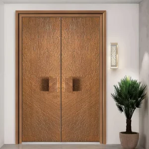Cast Aluminum Villa Entry Sliding Double Door Waterproof Commercial Exterior for Apartment Hotel Outdoor Use