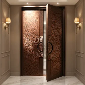 Cast Aluminum Waterproof Anti-Rust Front Entrance Door Supplier for Villa & Home