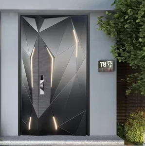 Cast Aluminum Waterproof Anti-Rust Front Entry Door for Villa