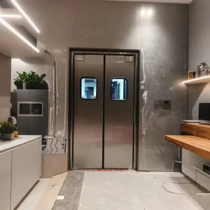 Certified Commercial Stainless Steel Swing Door Self-Closing Double-Acting Impact Traffic Door for Supermarket & Kitchen