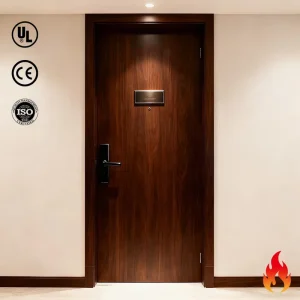Certified Solid Wood Waterproof Side-Opening Security Fire Door for Home, Apartment, Supermarket
