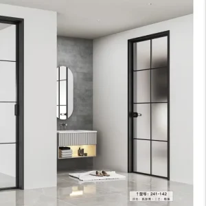 Changhong Gradient Glass Bathroom Sliding Door Upper Transparent & Lower Opaque Layered Privacy Ultra Narrow Frame