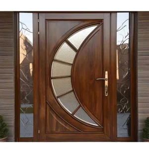 China Factory Custom Solid Wooden Exterior Entrance Door for House Villa