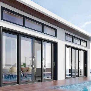 China Factory Exterior Sliding Doors Narrow Frame Slim Frame Aluminum Sliding Glass Door