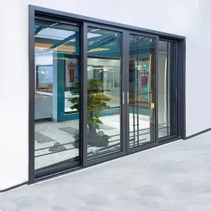 China Factory Modern Thermal Insulation Exterior Sliding Doors Narrow Frame Slim Frame Aluminum Sliding Glass Door